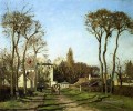 Eingang zum Dorf voisins yvelines 1872 Camille Pissarro